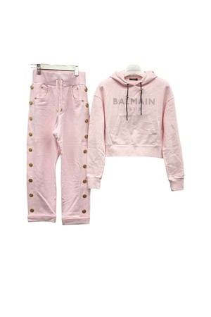 [S,XS] 발망 골드버튼 후드 트레이닝 팬츠 셋업 ETB021035