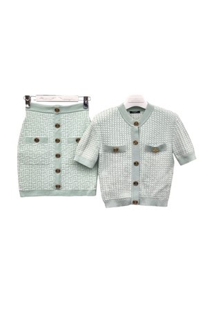 [36,36] 미사용 발망 니트 가디건 스커트 셋업 ETB021037