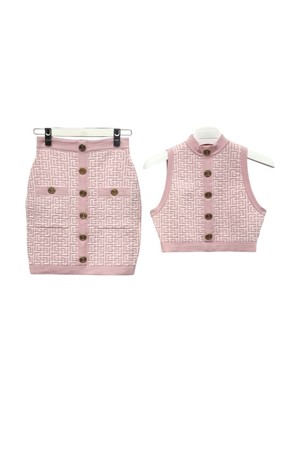 [36,36] 미사용 발망 니트 스커트 투피스 셋업 ETB021038