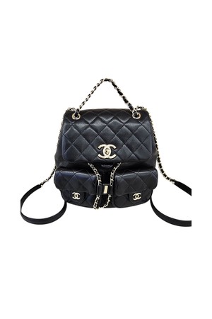 [미듐] 샤넬 듀마 투 포켓 캐비어 블랙 백팩 CHB082510