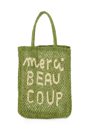 Merci Beau Coup' Large Bag - Fern and natural