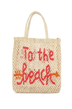 'To The Beach' Small Bag - Natural, scarlet and tango