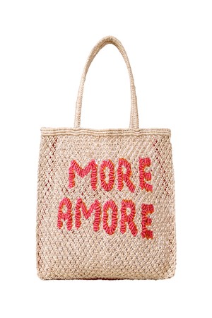 More Amore Small Bag - Natural and Hot Pink