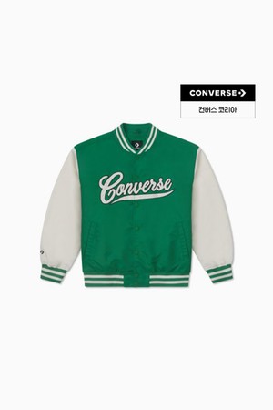 [컨버스] 빈티지 바시티 재킷 컨버스 그린 10026912-A02