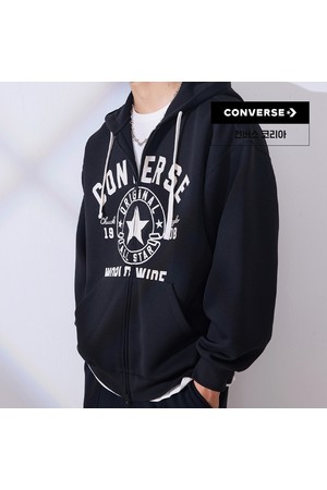 [컨버스] 레트로 로고 풀 집 플리스 블랙 UCJ441-023