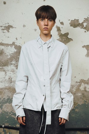 TIE STICHED NYLON SHIRTS (Light Grey)