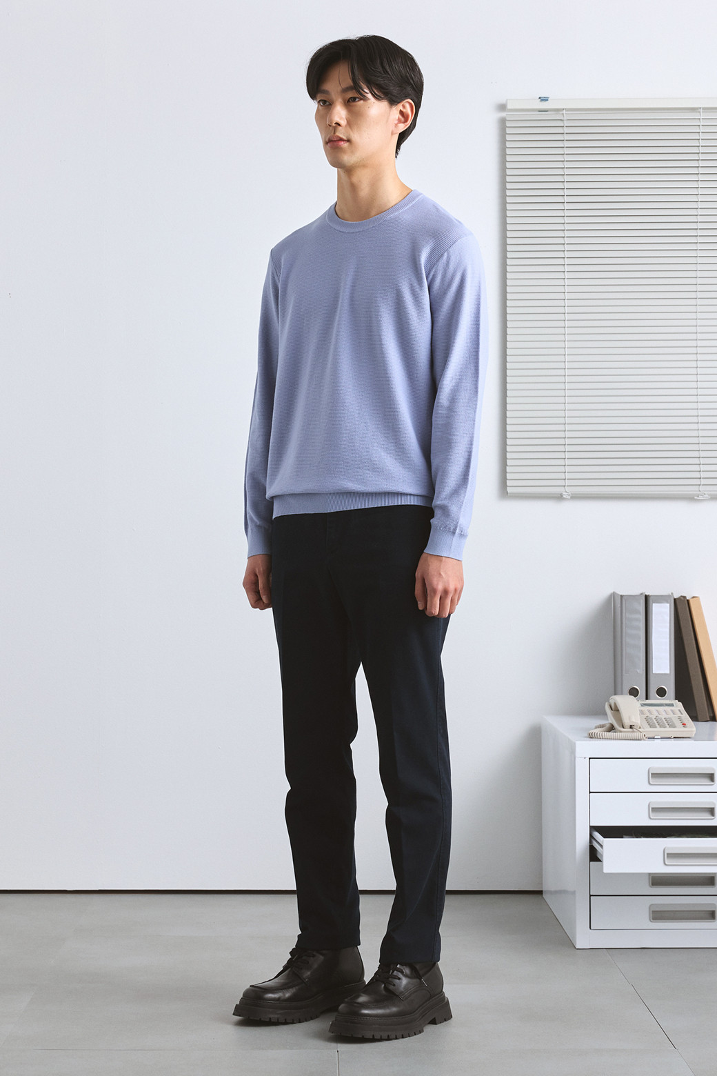 BRENTWOOD - 스웨터 - [essentials] 워셔블 솔리드 라운드넥 스웨터