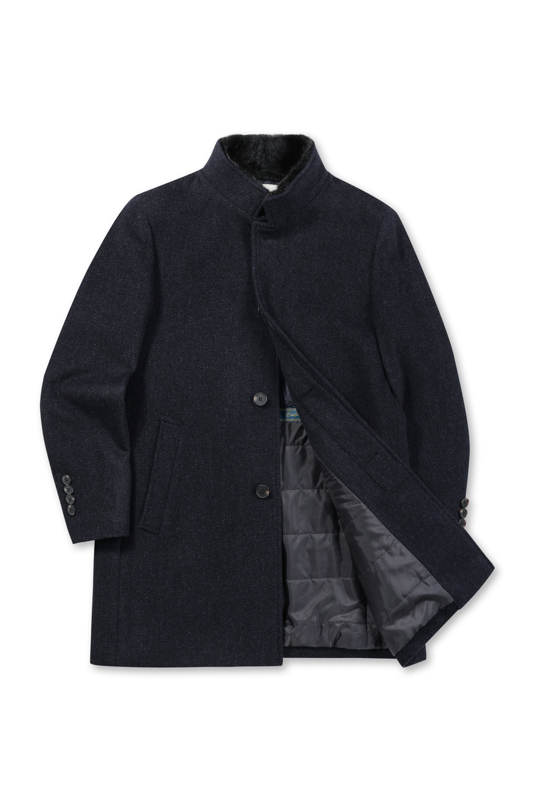 BRENTWOOD - 코트 - 칼라 FUR 울/캐시미어 블렌디드 코트