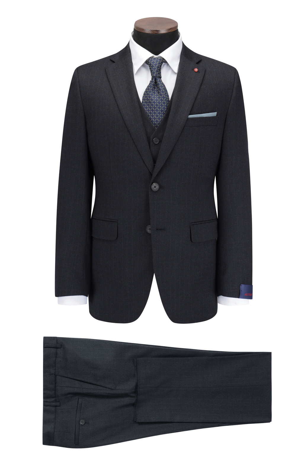 BRENTWOOD - 수트 - [액션슈트] 울블렌디드 스트라이프 슬림 슈트