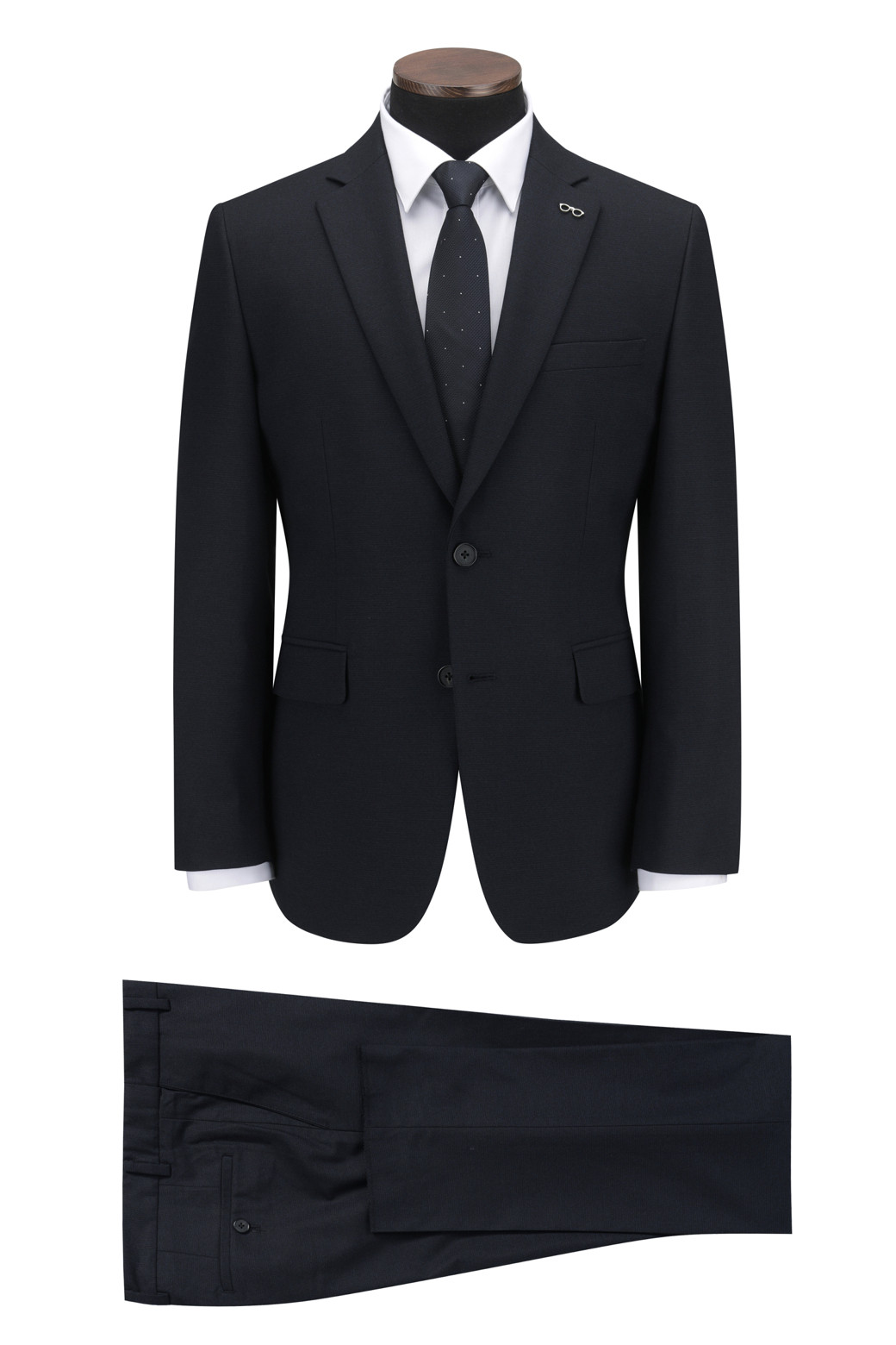 BRENTWOOD - 수트 - 울블렌디드 네이비 슬림 슈트