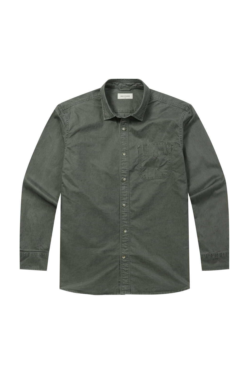 BRENTWOOD - 긴팔셔츠 - 솔리드 코튼 워싱 캐주얼셔츠