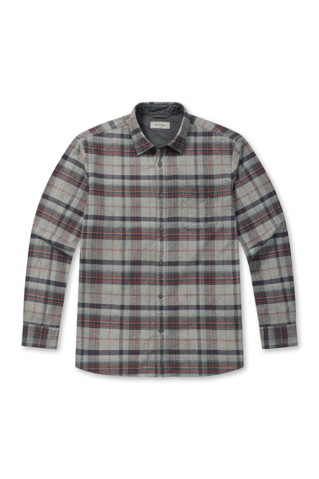 BRENTWOOD - 긴팔셔츠 - 가먼트다잉 체크 캐주얼셔츠