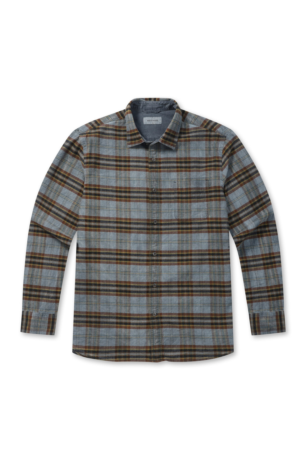 BRENTWOOD - 긴팔셔츠 - 가먼트다잉 체크 캐주얼셔츠