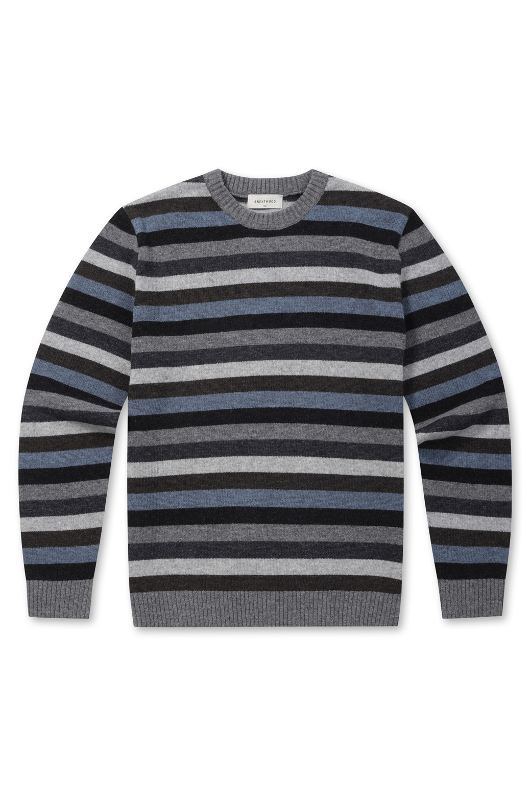 BRENTWOOD - 스웨터 - 멀티 컬러 블록 패턴 라운드넥 스웨터