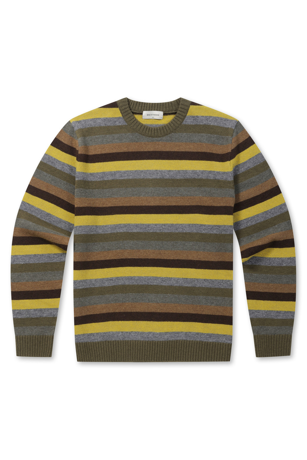 BRENTWOOD - 스웨터 - 멀티 컬러 블록 패턴 라운드넥 스웨터