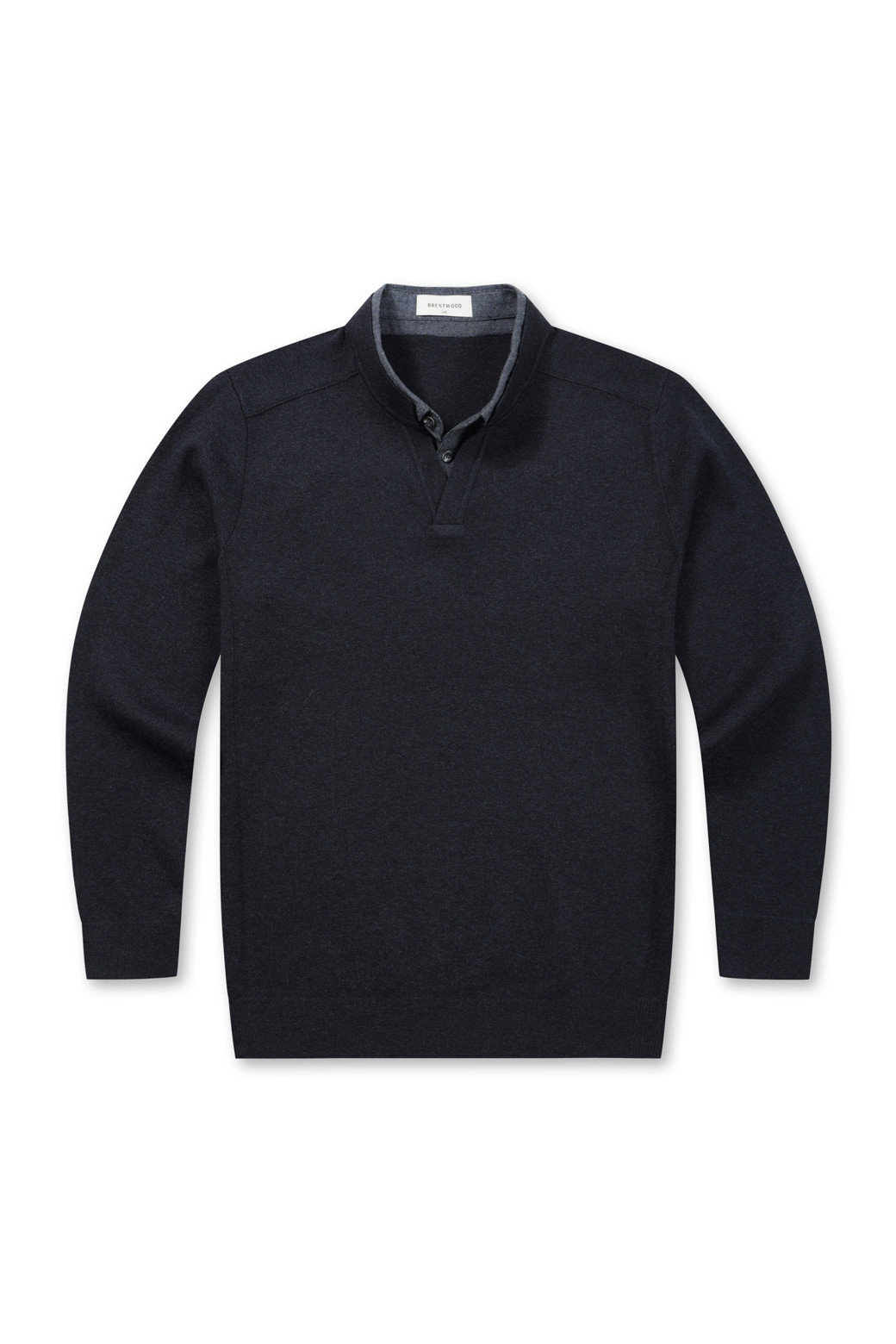 BRENTWOOD - 스웨터 - [이노버] 워셔블 셔츠 레이어드 스웨터