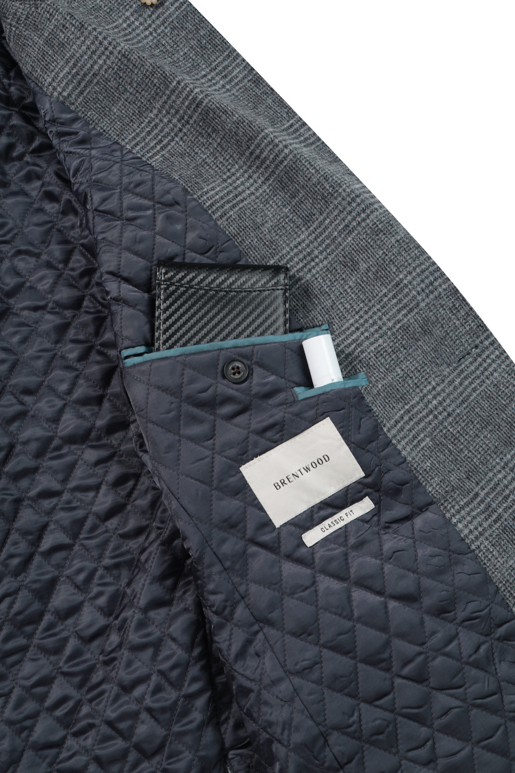 BRENTWOOD - 수트/블레이저자켓 - 울캐시미어 브러쉬드 퀼팅 체크 자켓