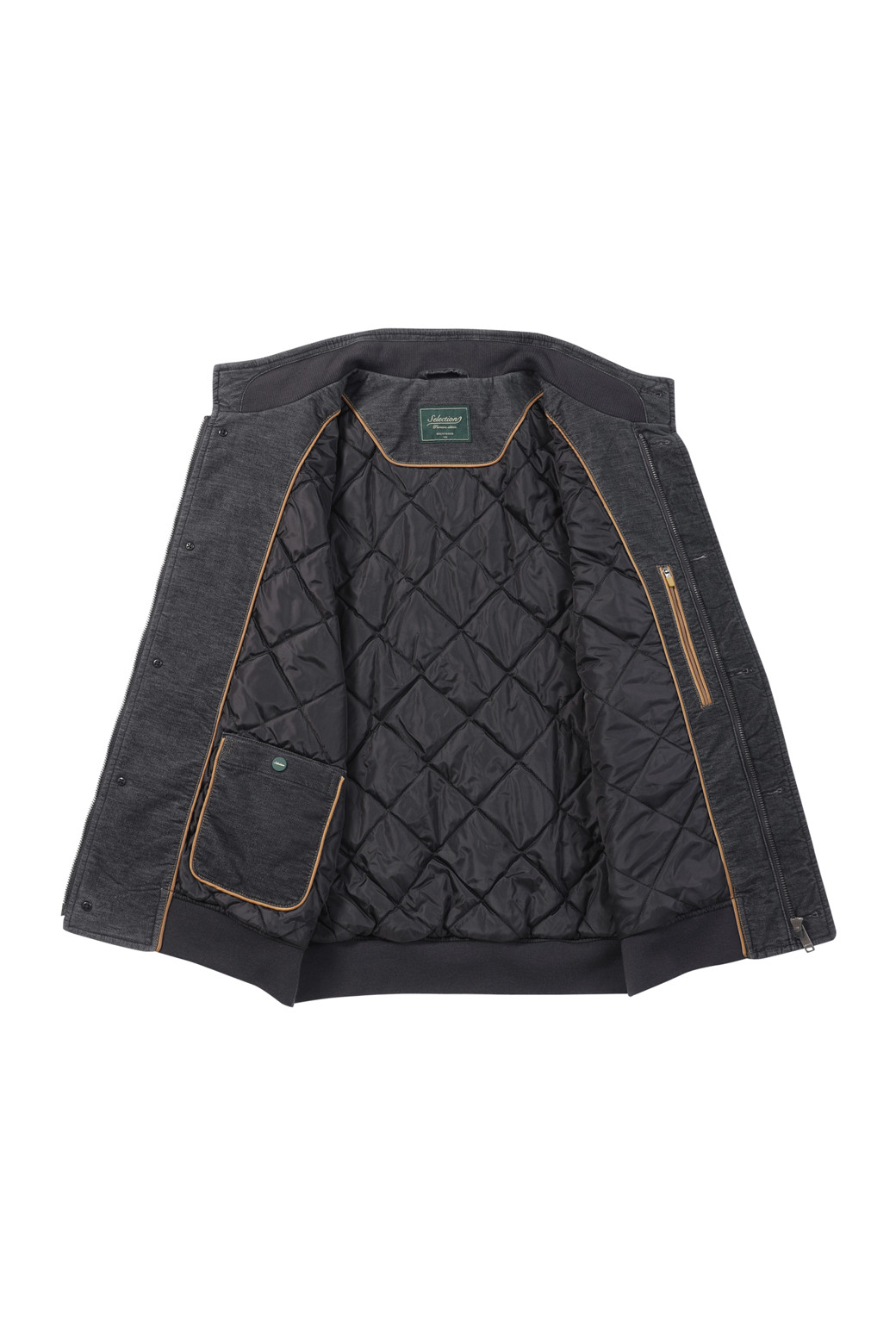 BRENTWOOD - 블루종/점퍼 - [셀렉션] 니트 배색 몰스킨 블루종