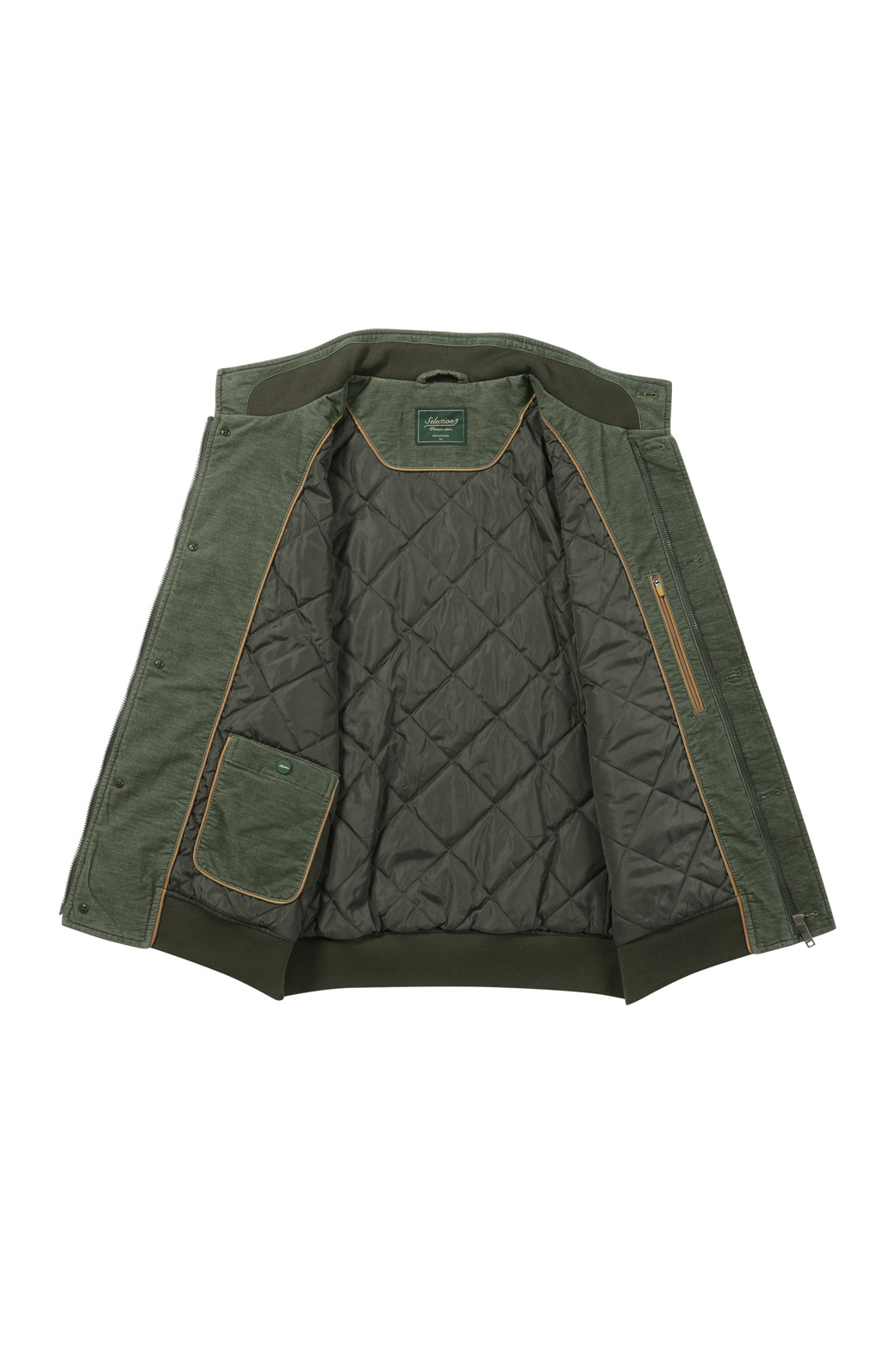 BRENTWOOD - 블루종/점퍼 - [셀렉션] 니트 배색 몰스킨 블루종