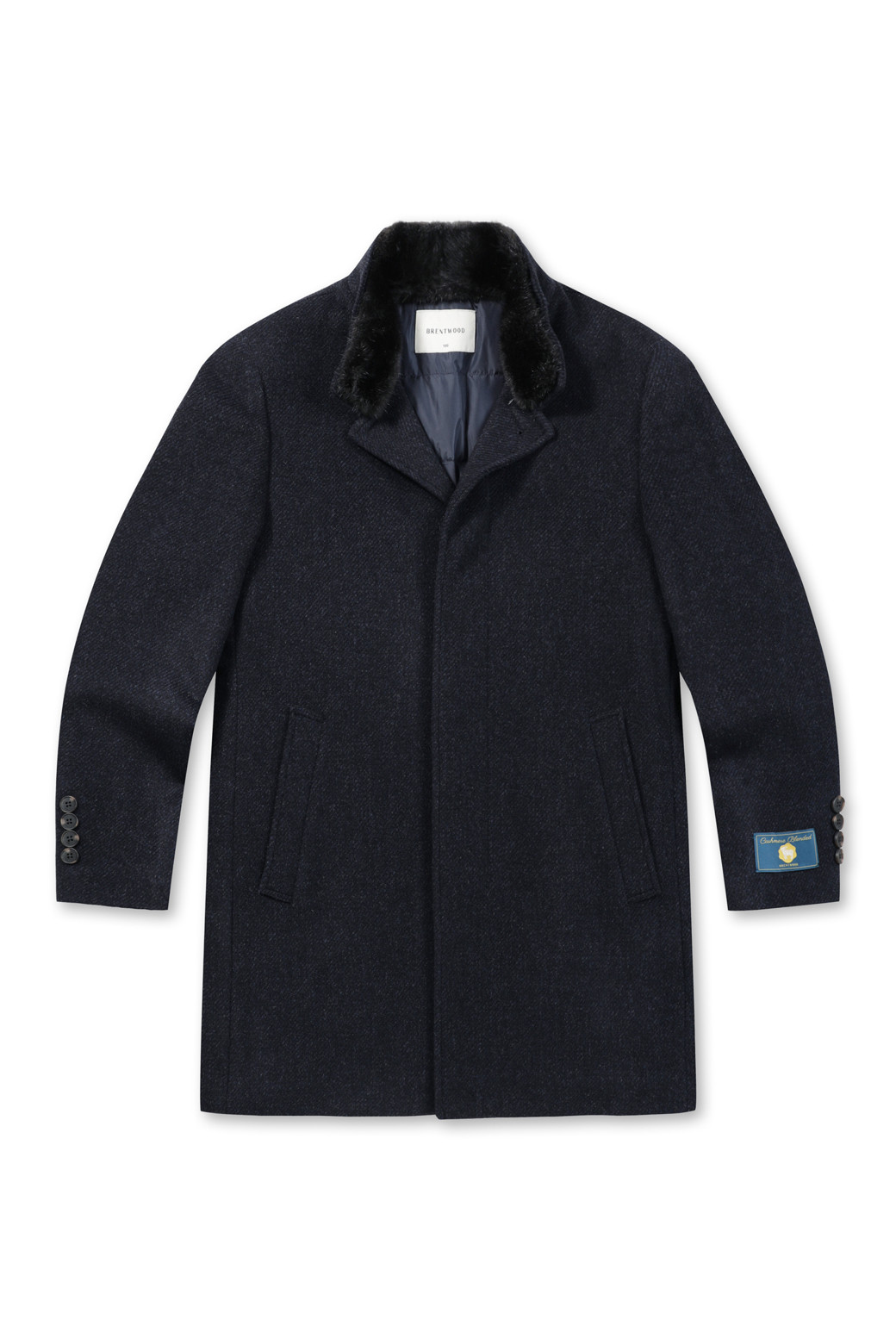 BRENTWOOD - 코트 - 칼라 FUR 울/캐시미어 블렌디드 코트