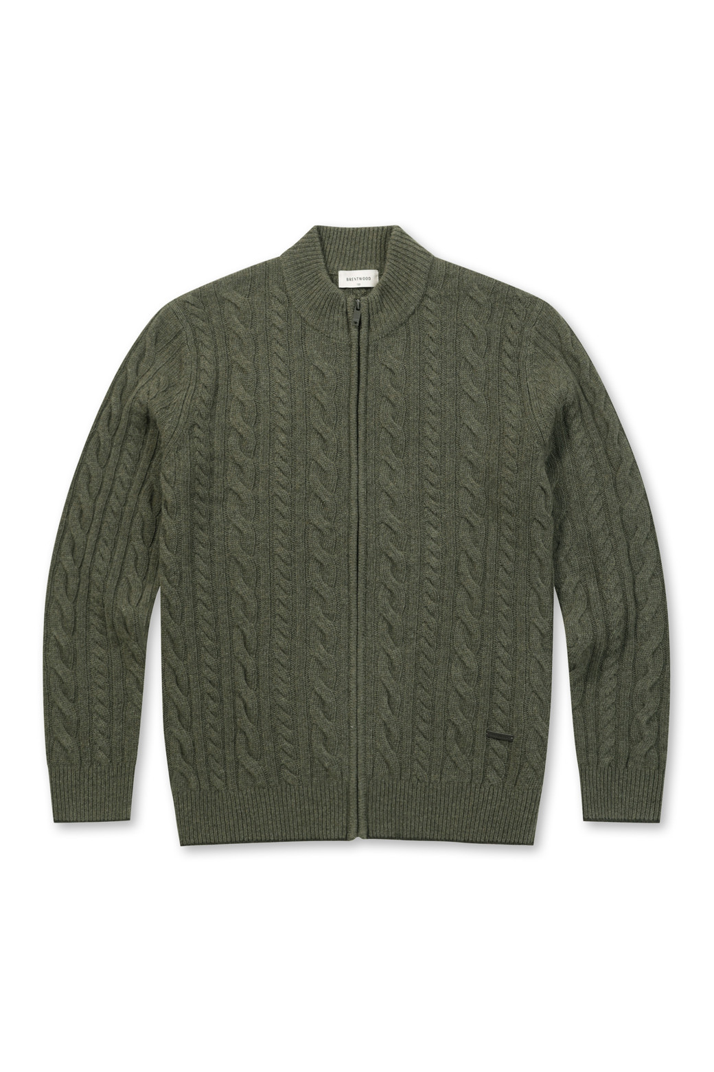 BRENTWOOD - 가디건 - 울100 케이블 집업 가디건