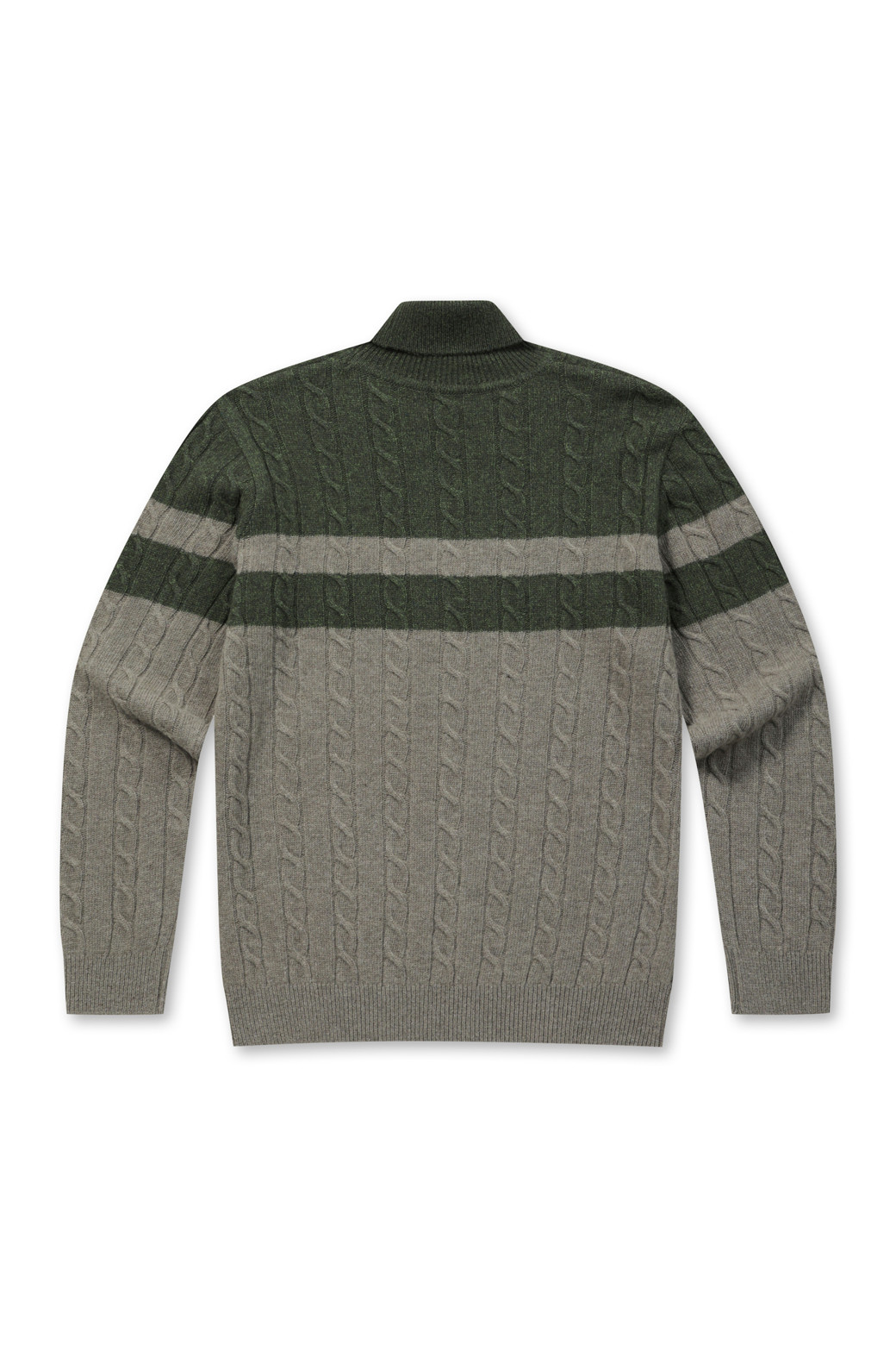 BRENTWOOD - 스웨터 - [셀렉션] 라쿤 혼방 블록 롱터틀넥 스웨터