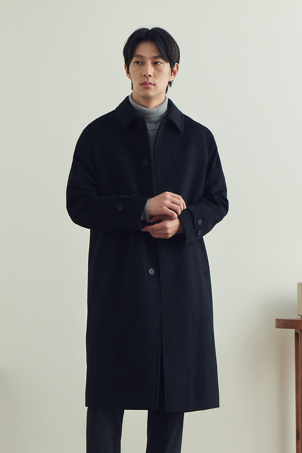 BRENTWOOD - 코트 - 울/캐시미어 블렌디드 싱글 롱 코트