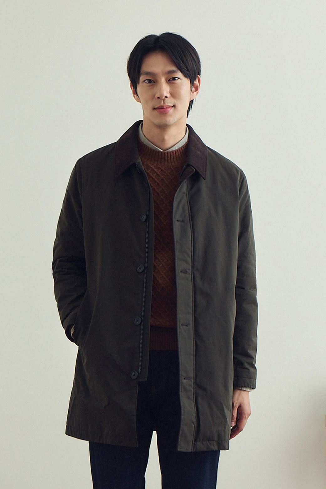 BRENTWOOD - 코트 - 코듀로이 배색 워싱 코트