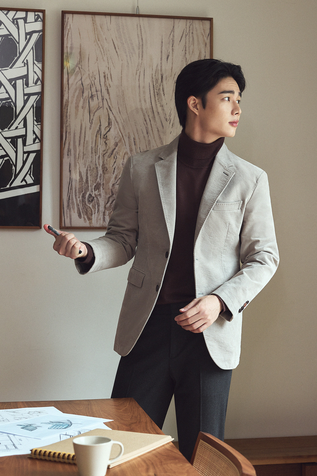 BRENTWOOD - 수트/블레이저자켓 - 솔리드 트윌 조직 몰스킨 자켓