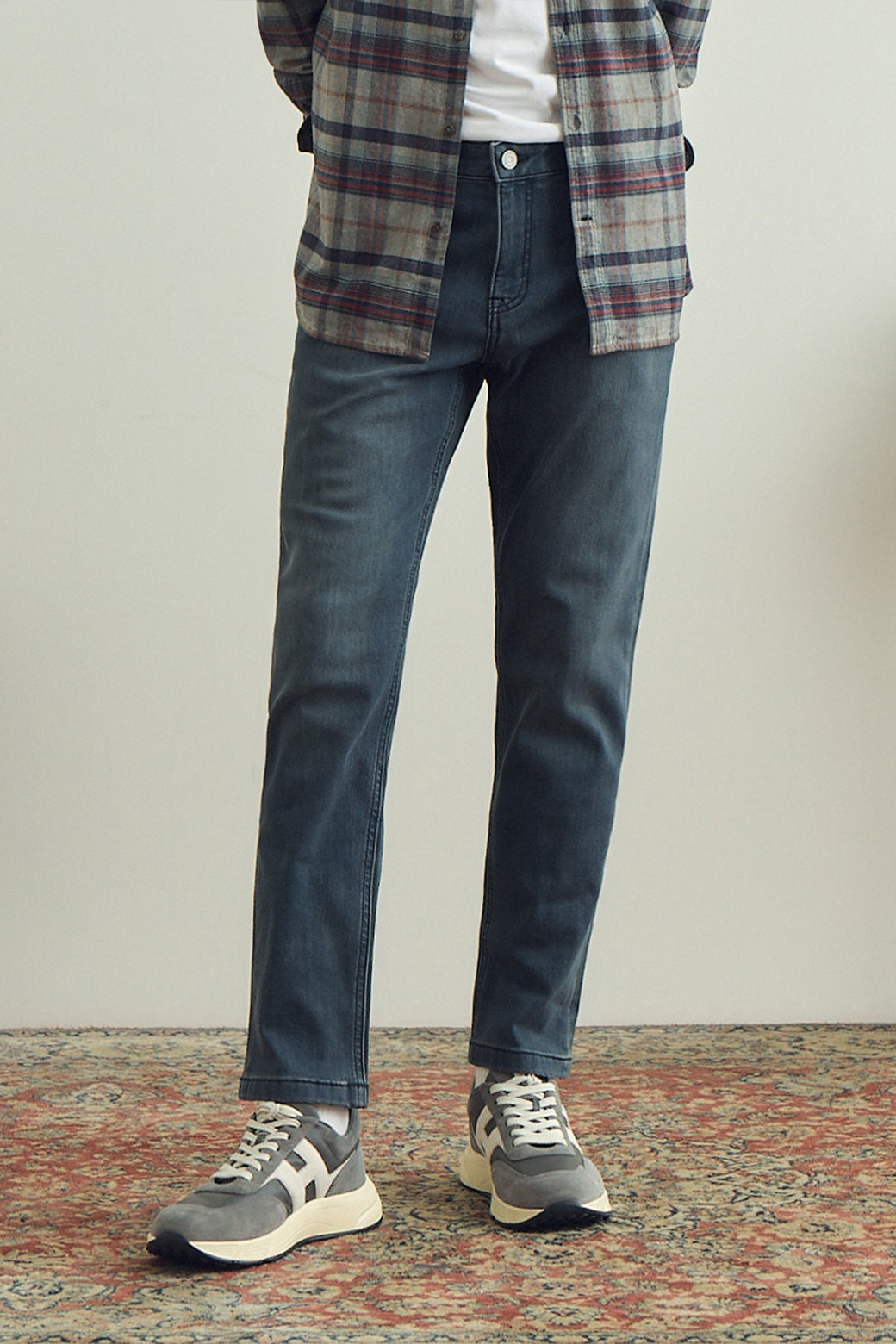 BRENTWOOD - 데님 - 슬렌더핏 그레이 데님