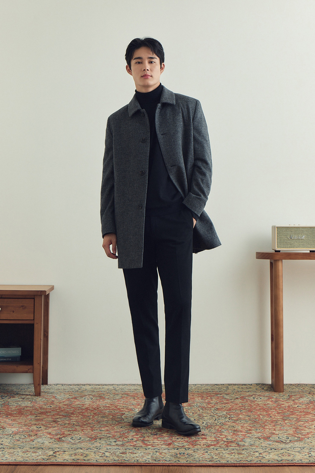 BRENTWOOD - 코트 - 울/캐시미어 블렌디드 하프 코트