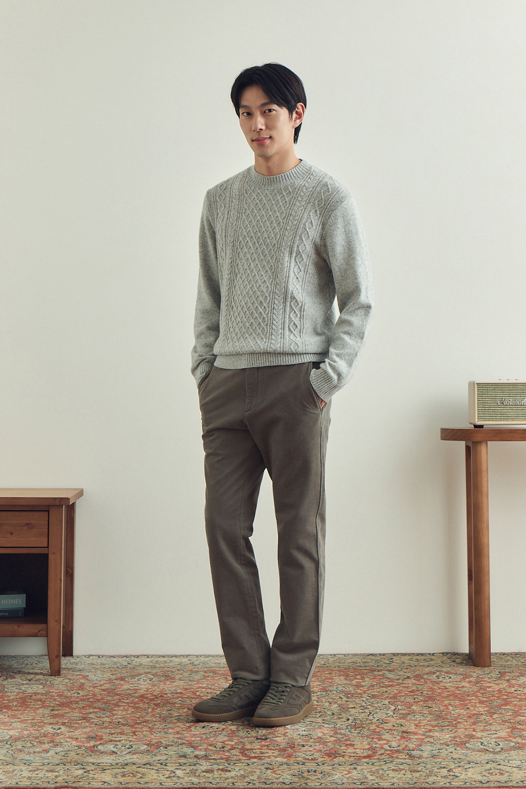 BRENTWOOD - 스웨터 - 케이블 하프터틀넥 스웨터