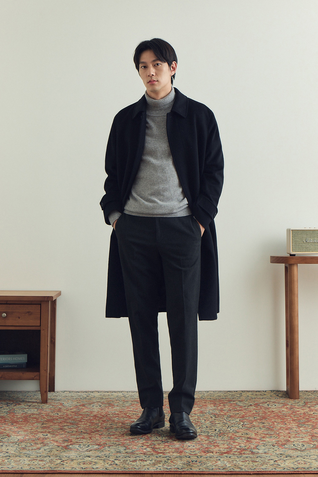 BRENTWOOD - 코트 - 울/캐시미어 블렌디드 싱글 롱 코트