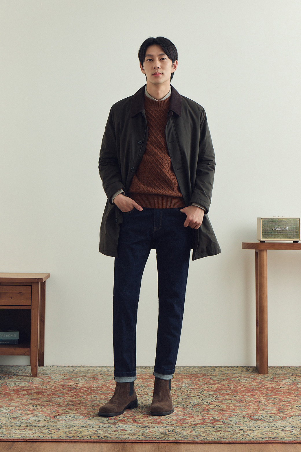 BRENTWOOD - 코트 - 코듀로이 배색 워싱 코트