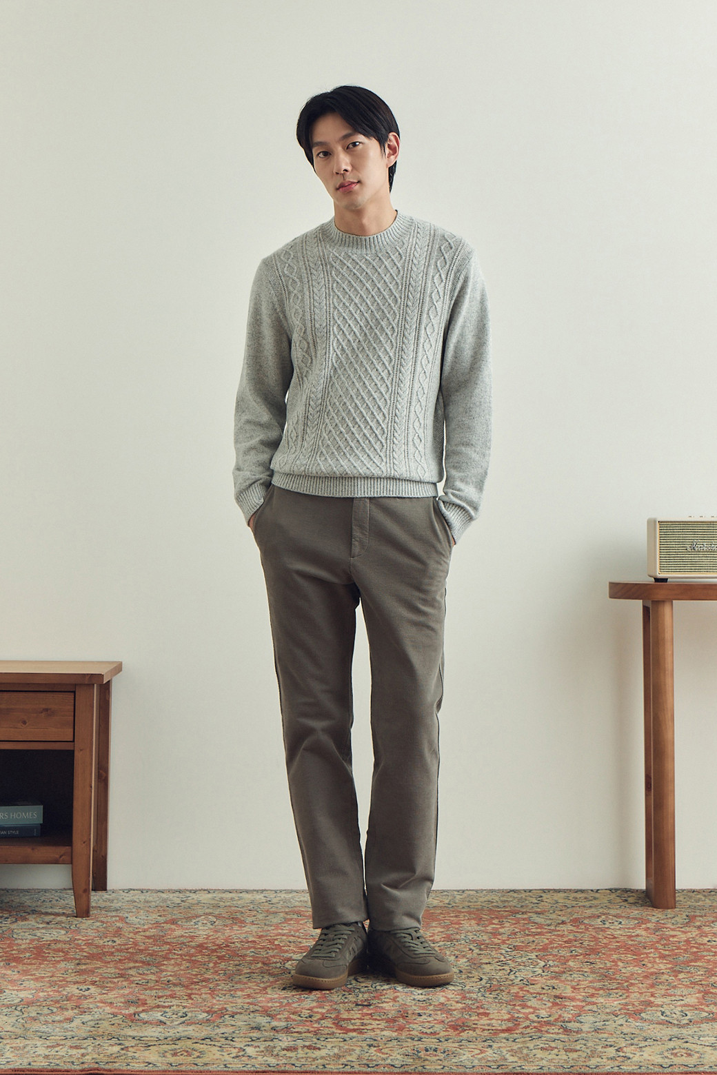 BRENTWOOD - 스웨터 - 케이블 하프터틀넥 스웨터