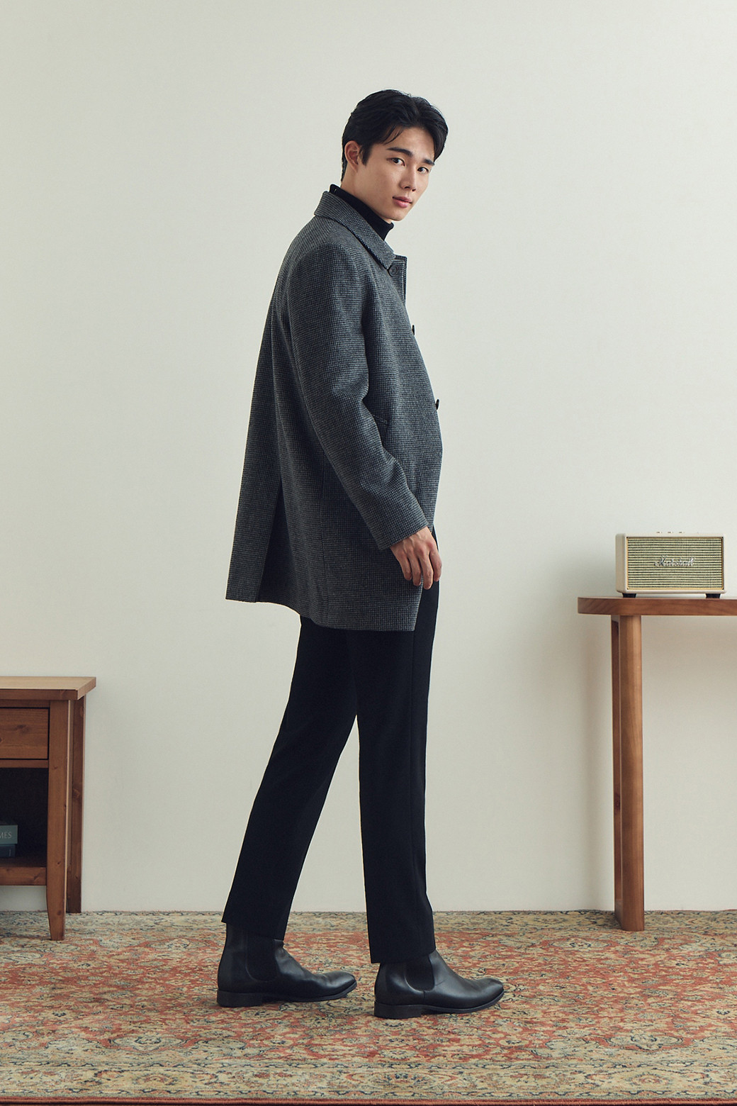 BRENTWOOD - 코트 - 울/캐시미어 블렌디드 하프 코트