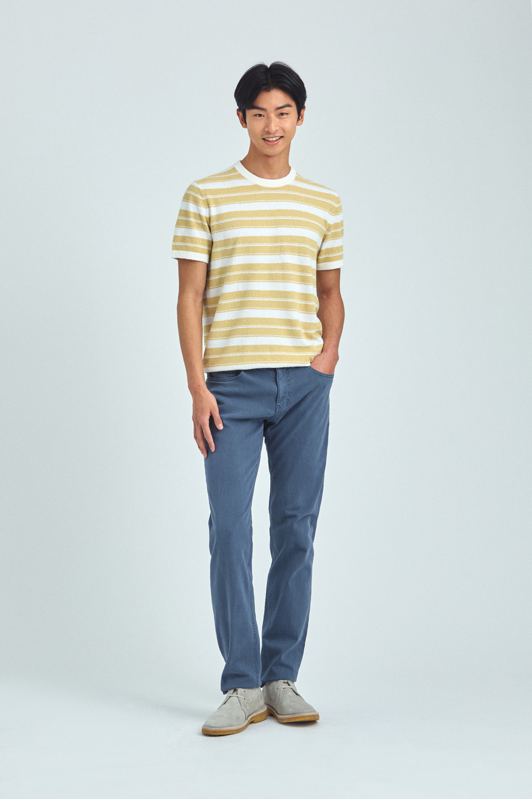 BRENTWOOD - 캐주얼팬츠 - 스탠다드핏 가먼트다잉 컬러 데님