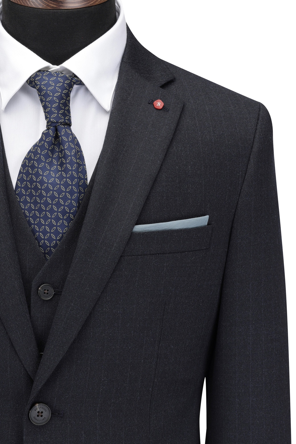 BRENTWOOD - 수트 - [액션슈트] 울블렌디드 스트라이프 슬림 슈트