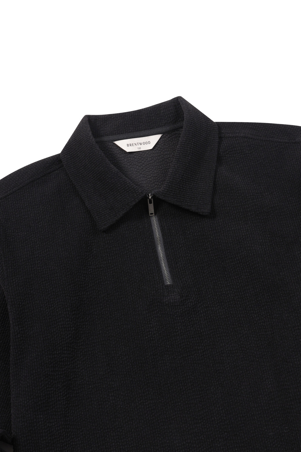 BRENTWOOD - 긴팔티셔츠 - [페트리코] 셔츠형 칼라 하프집업 티셔츠