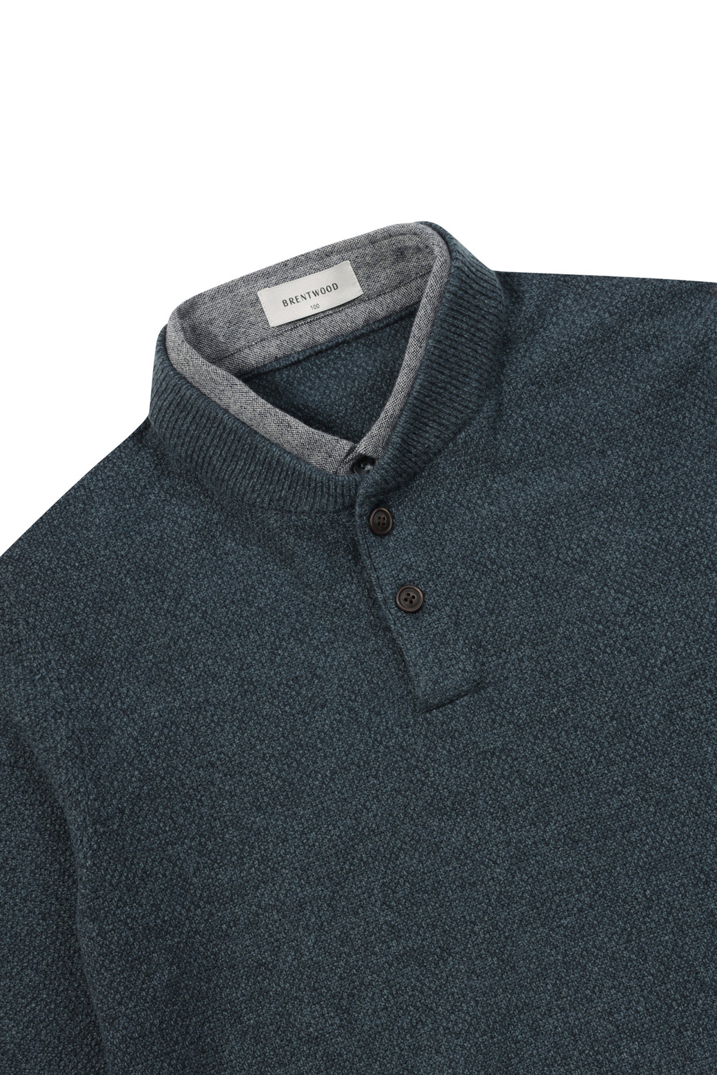 BRENTWOOD - 스웨터 - [이노버] 미니 숄 칼라 레이어드 스웨터