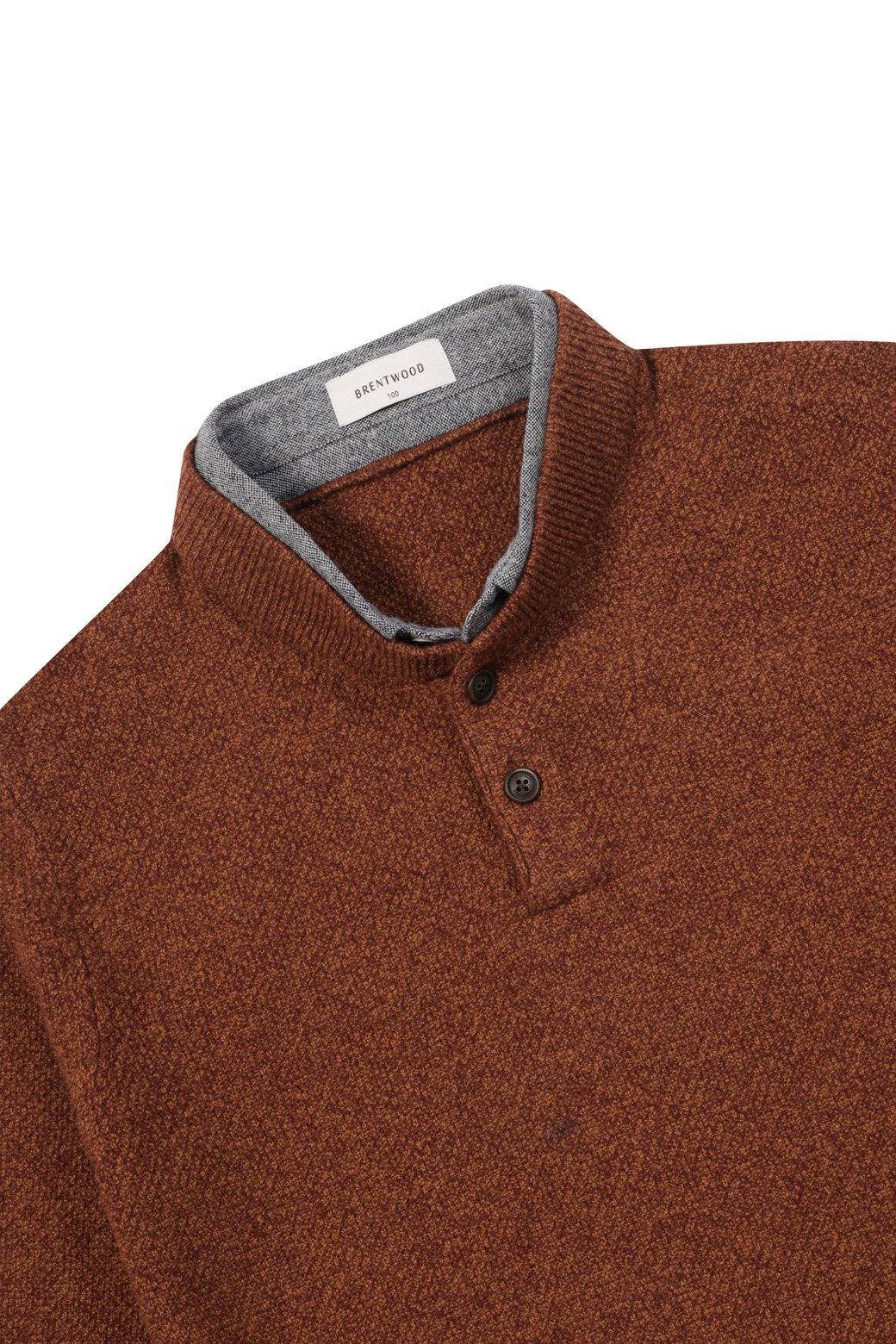 BRENTWOOD - 스웨터 - [이노버] 미니 숄 칼라 레이어드 스웨터