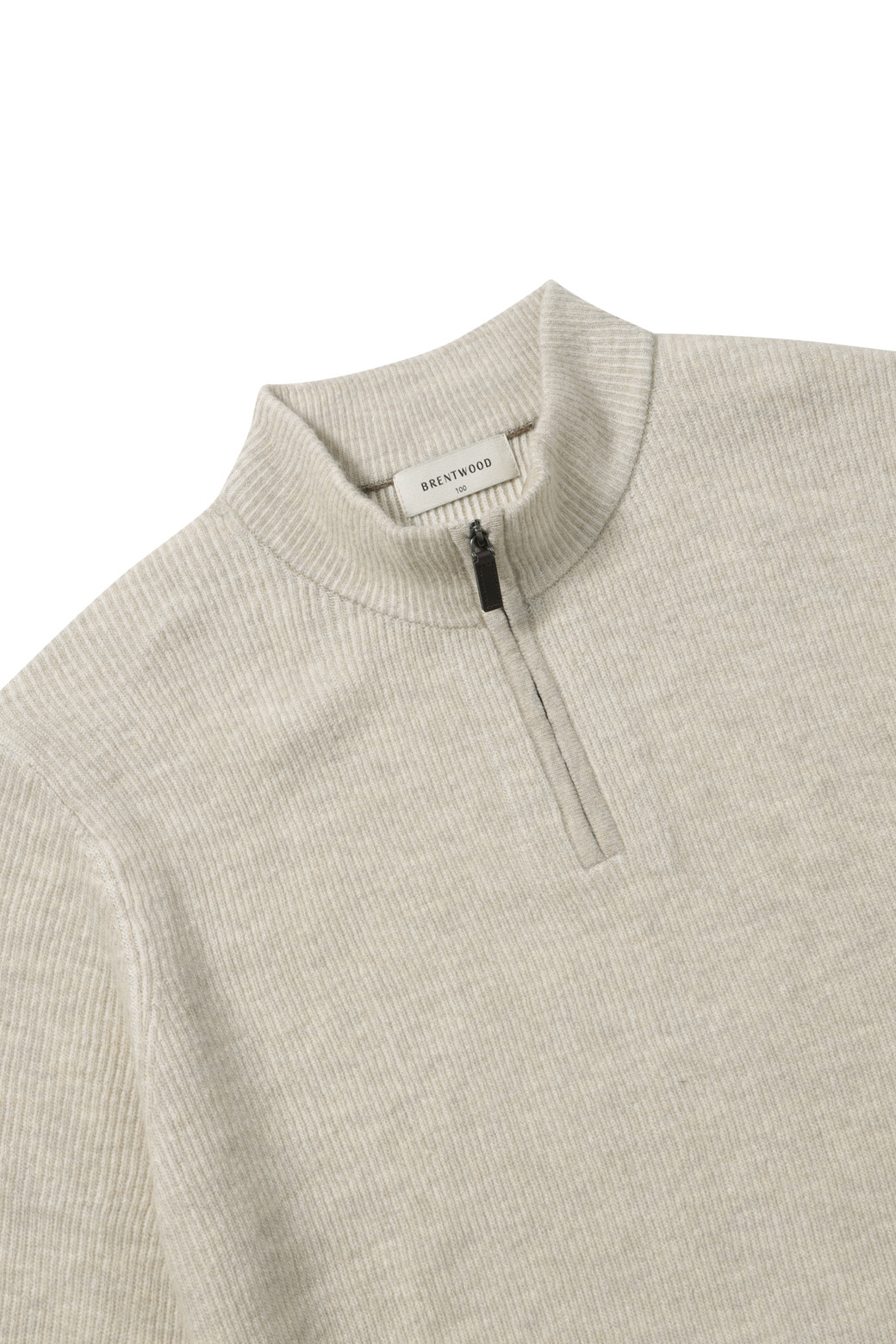 BRENTWOOD - 스웨터 - 웨일 조직 이중우수 하프집업 스웨터