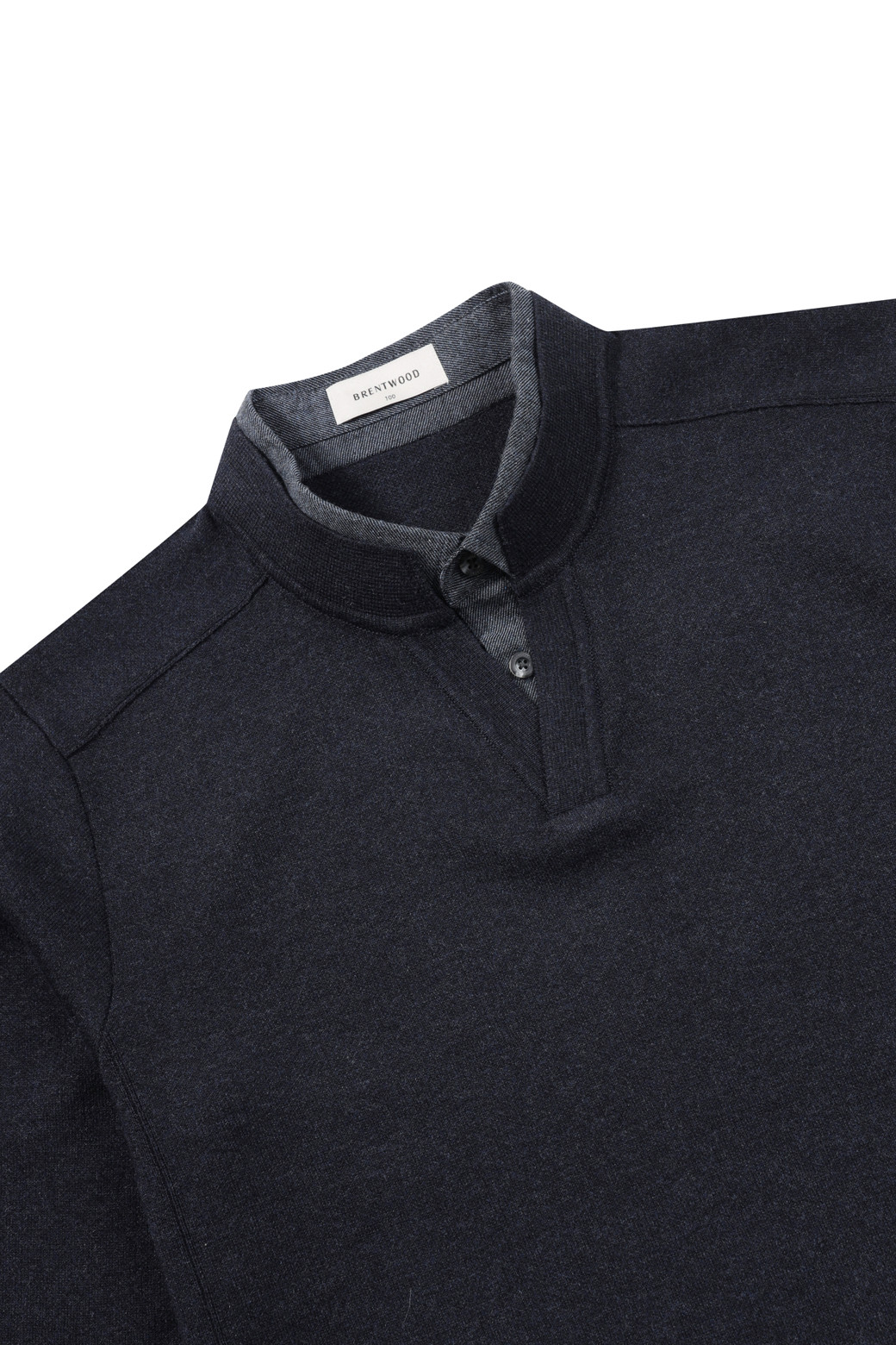 BRENTWOOD - 스웨터 - [이노버] 워셔블 셔츠 레이어드 스웨터