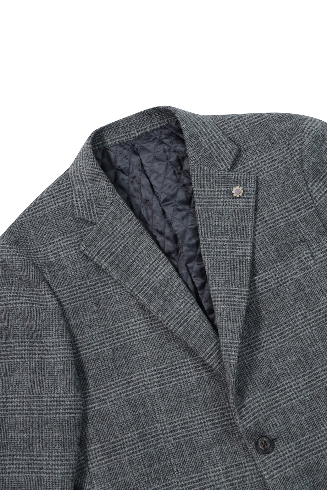 BRENTWOOD - 수트/블레이저자켓 - 울캐시미어 브러쉬드 퀼팅 체크 자켓