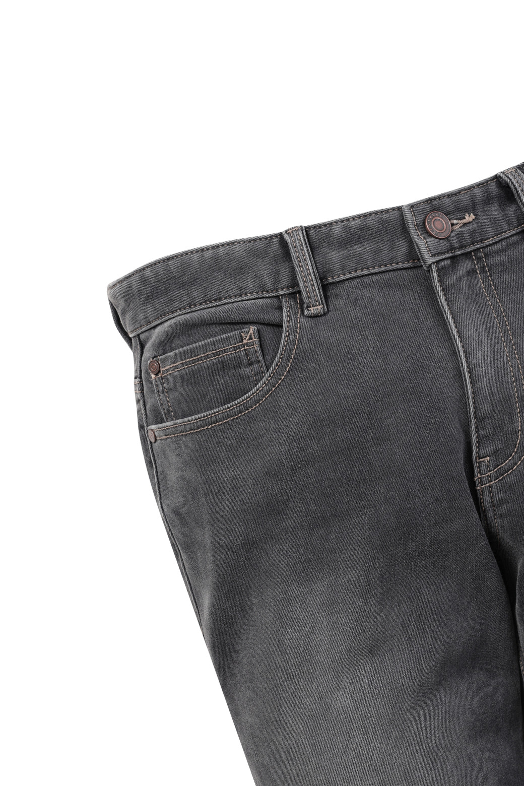 BRENTWOOD - 데님 - 스탠다드핏 기모 그레이 데님