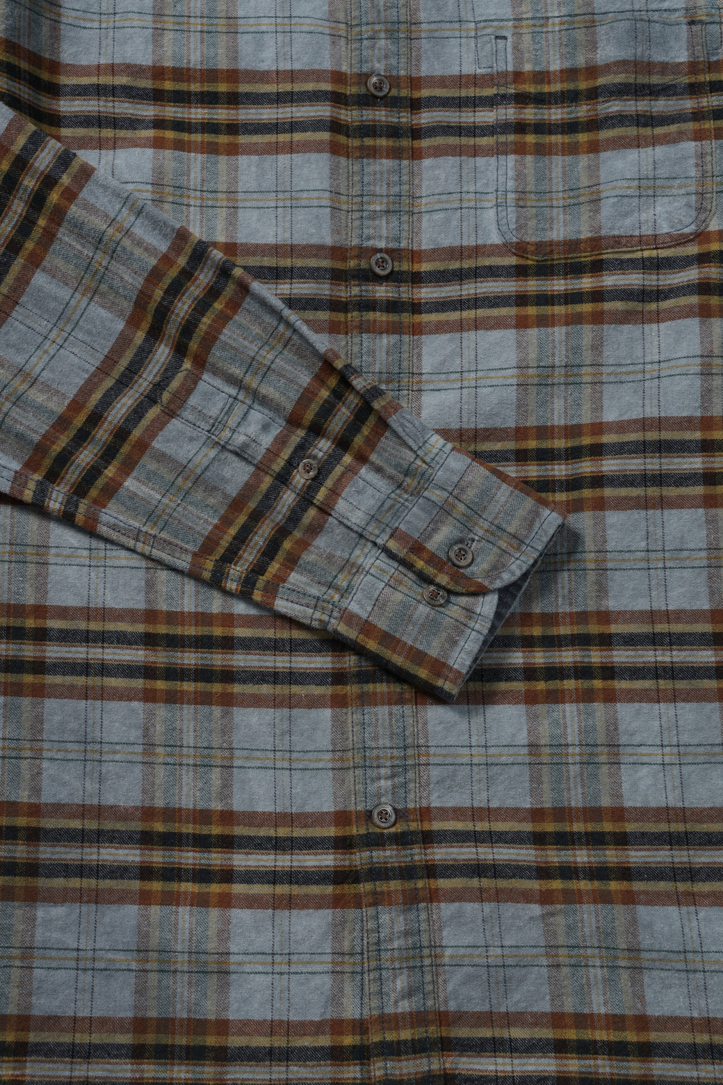 BRENTWOOD - 긴팔셔츠 - 가먼트다잉 체크 캐주얼셔츠