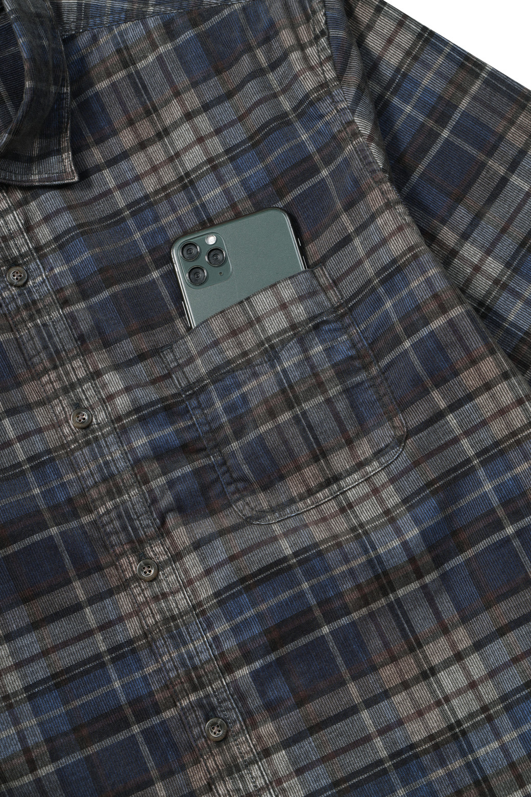 BRENTWOOD - 긴팔셔츠 - 체크 코듀로이 캐주얼셔츠