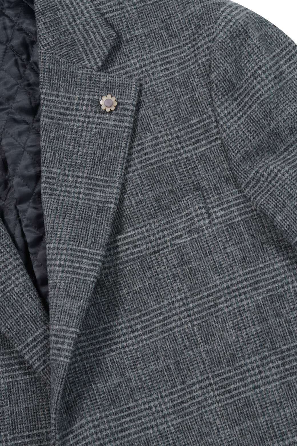 BRENTWOOD - 수트/블레이저자켓 - 울캐시미어 브러쉬드 퀼팅 체크 자켓