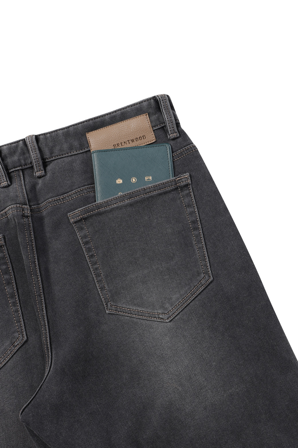 BRENTWOOD - 데님 - 스탠다드핏 기모 그레이 데님