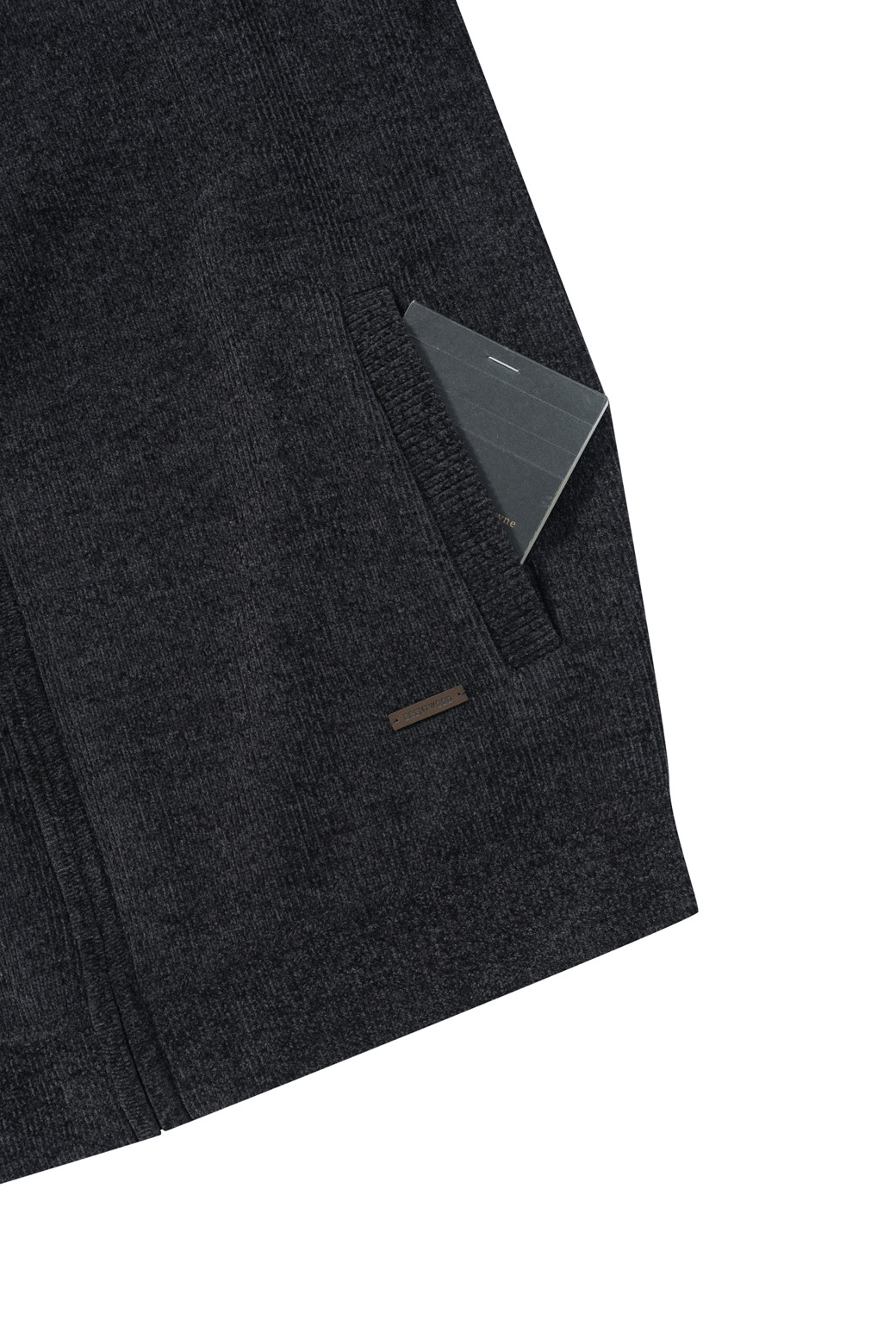 BRENTWOOD - 가디건 - 웨일 조직 융본딩 집업 가디건